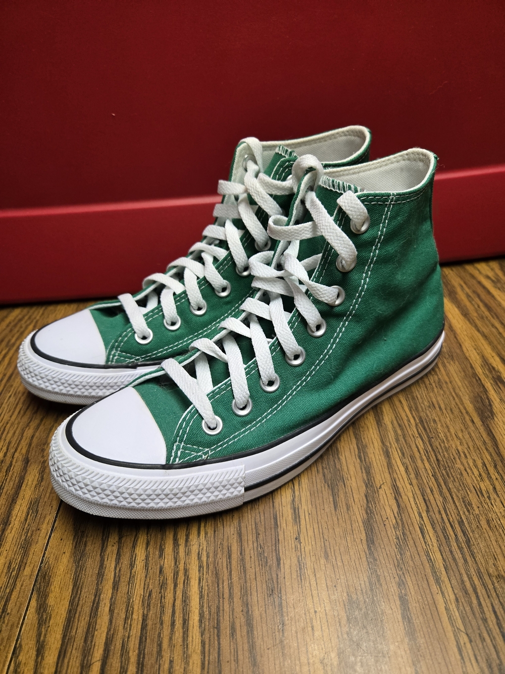 Converse All Star High Top Green Sneakers.